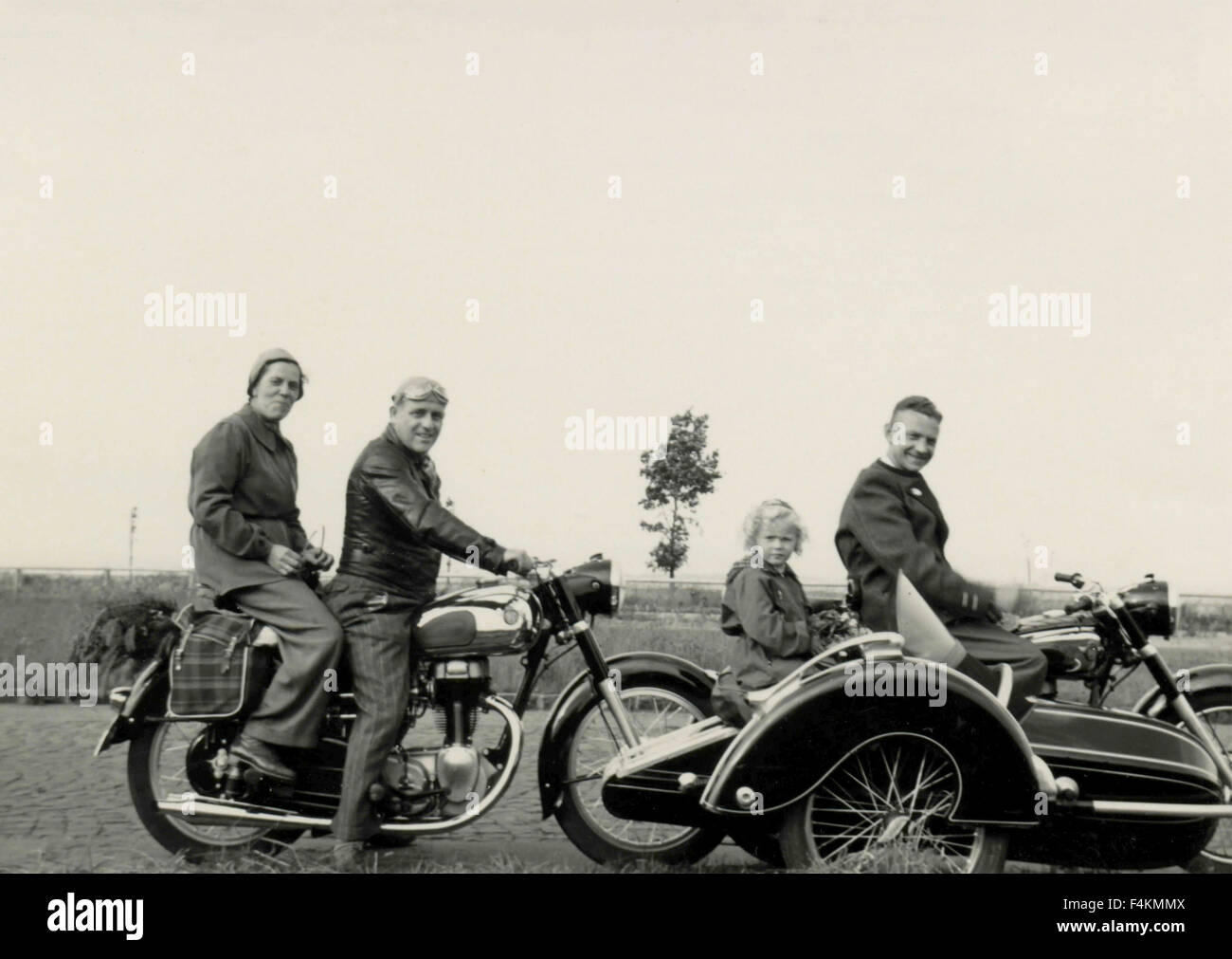 Motorrad mit Beiwagen Stockfoto