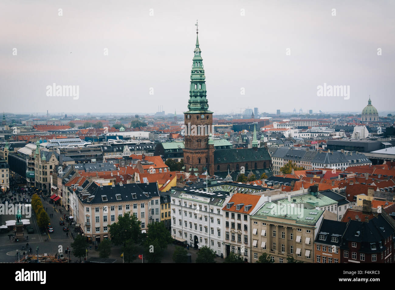 Blick vom Turm Schloss Christiansborg in Kopenhagen, Dänemark. Stockfoto