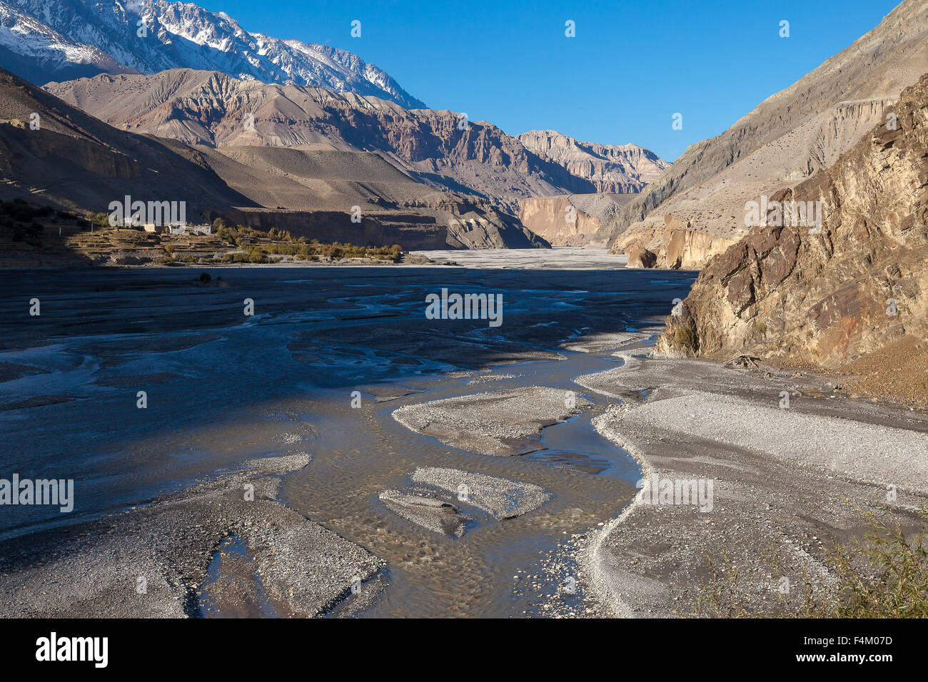 Landschaft. Die Kali Gandaki Schlucht in der Nähe von Kagbeni, Mustang, Nepal. Stockfoto