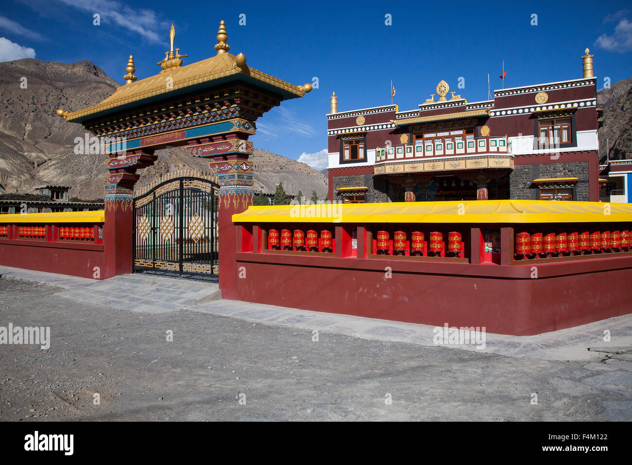 Buddhistischer Tempel in Jomsom Mustang, Nepal. Stockfoto