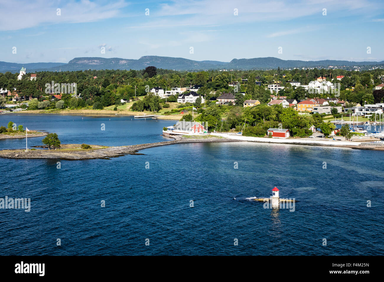 Leuchtturm in den Oslofjord in Norwegen Stockfoto