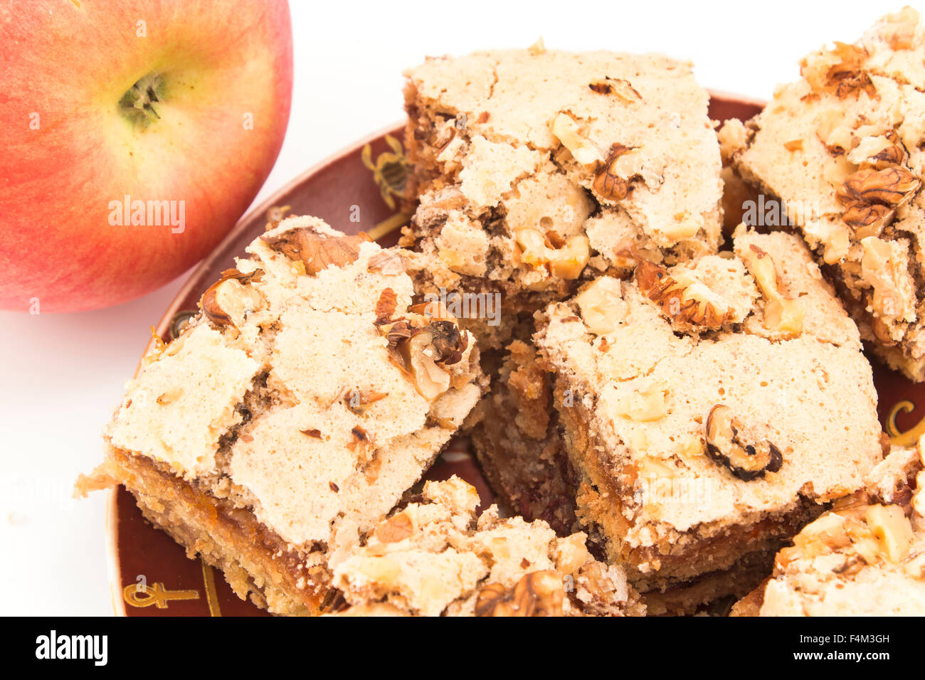 Apfelkuchen mit frischen Apfel. Stockfoto