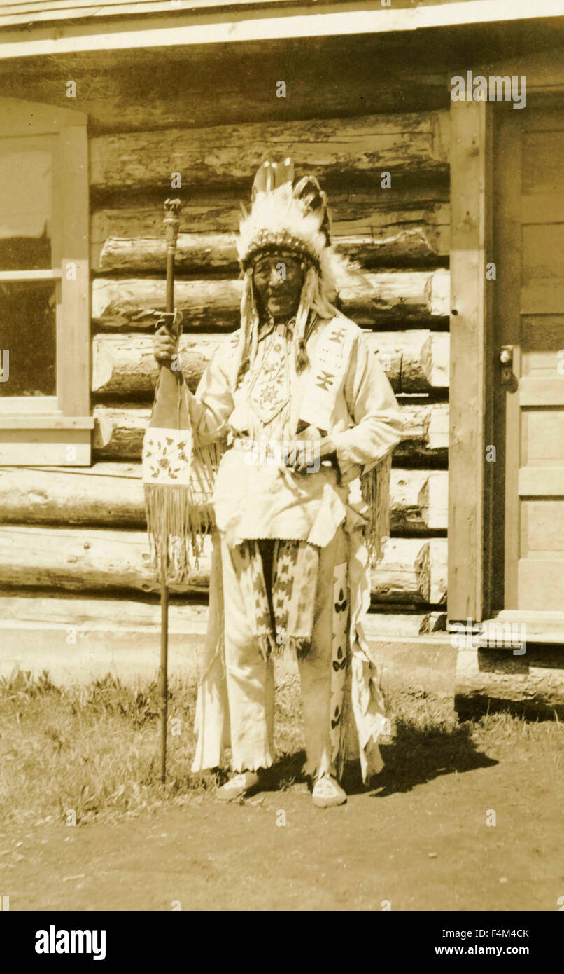 Stoney Native American Indian Chief, Kanada Stockfoto