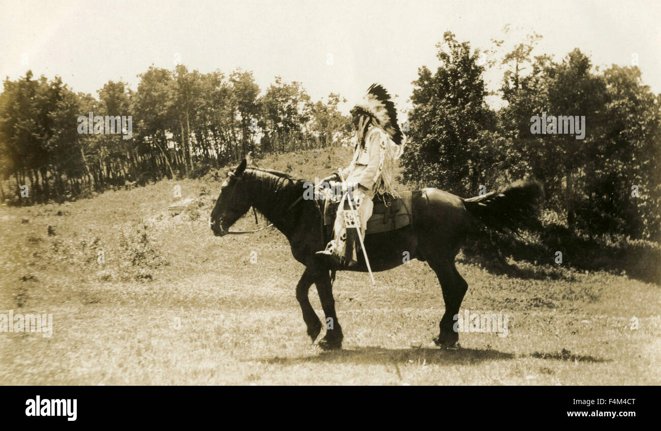 Stoney Native American Indian Chief, Kanada Stockfoto