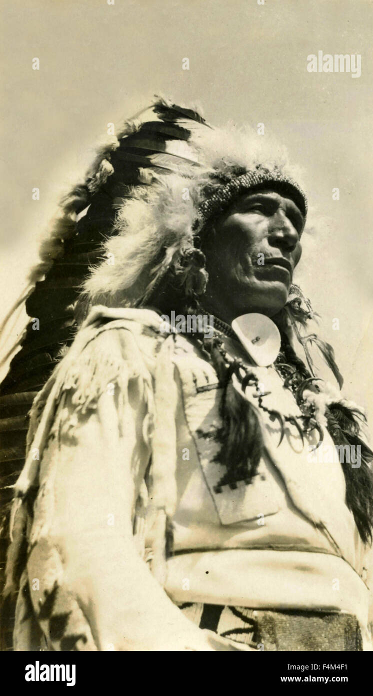 Stoney Native American Indian Chief, Kanada Stockfoto