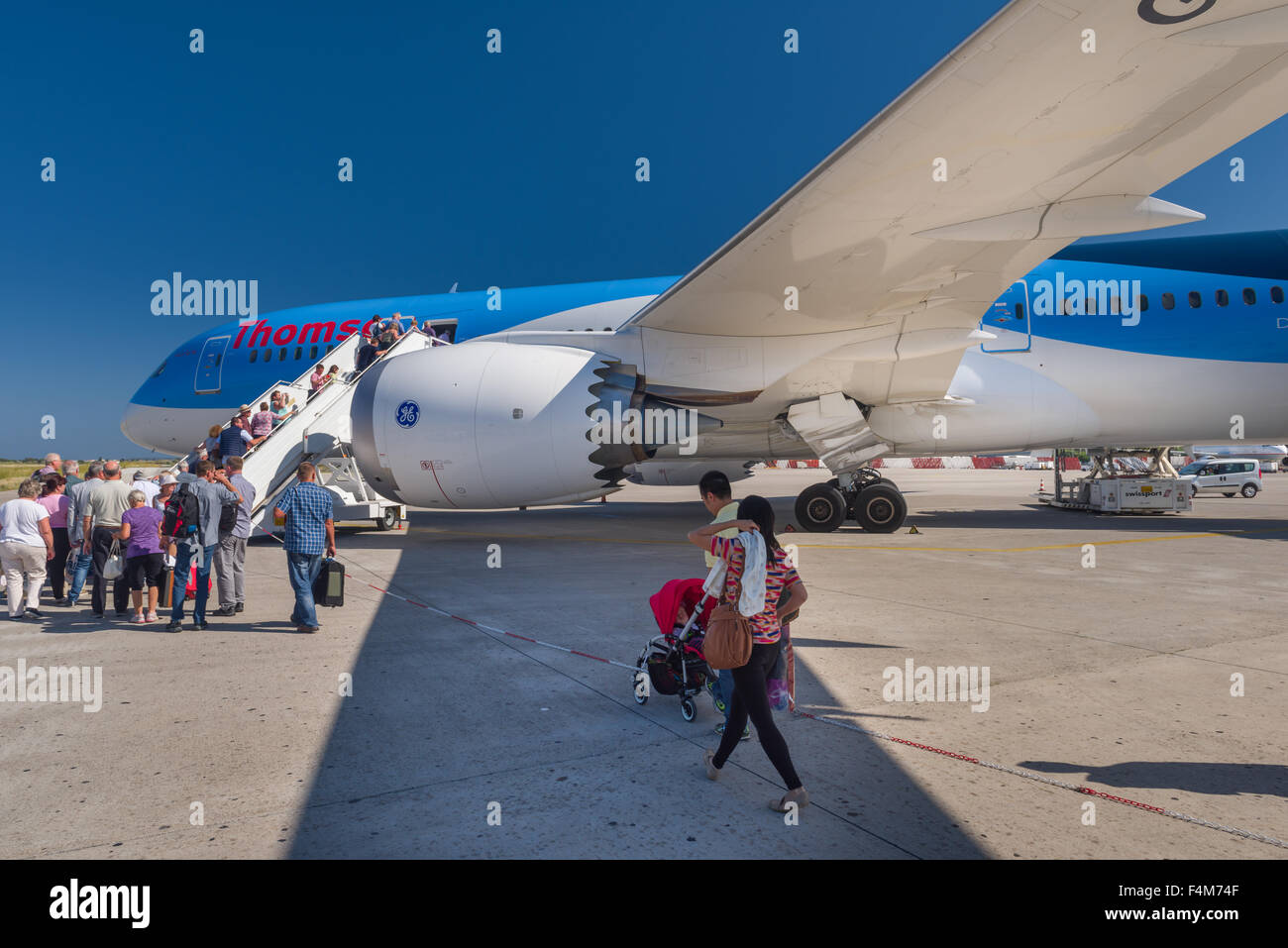 Boeing 787-Boarding Stockfoto