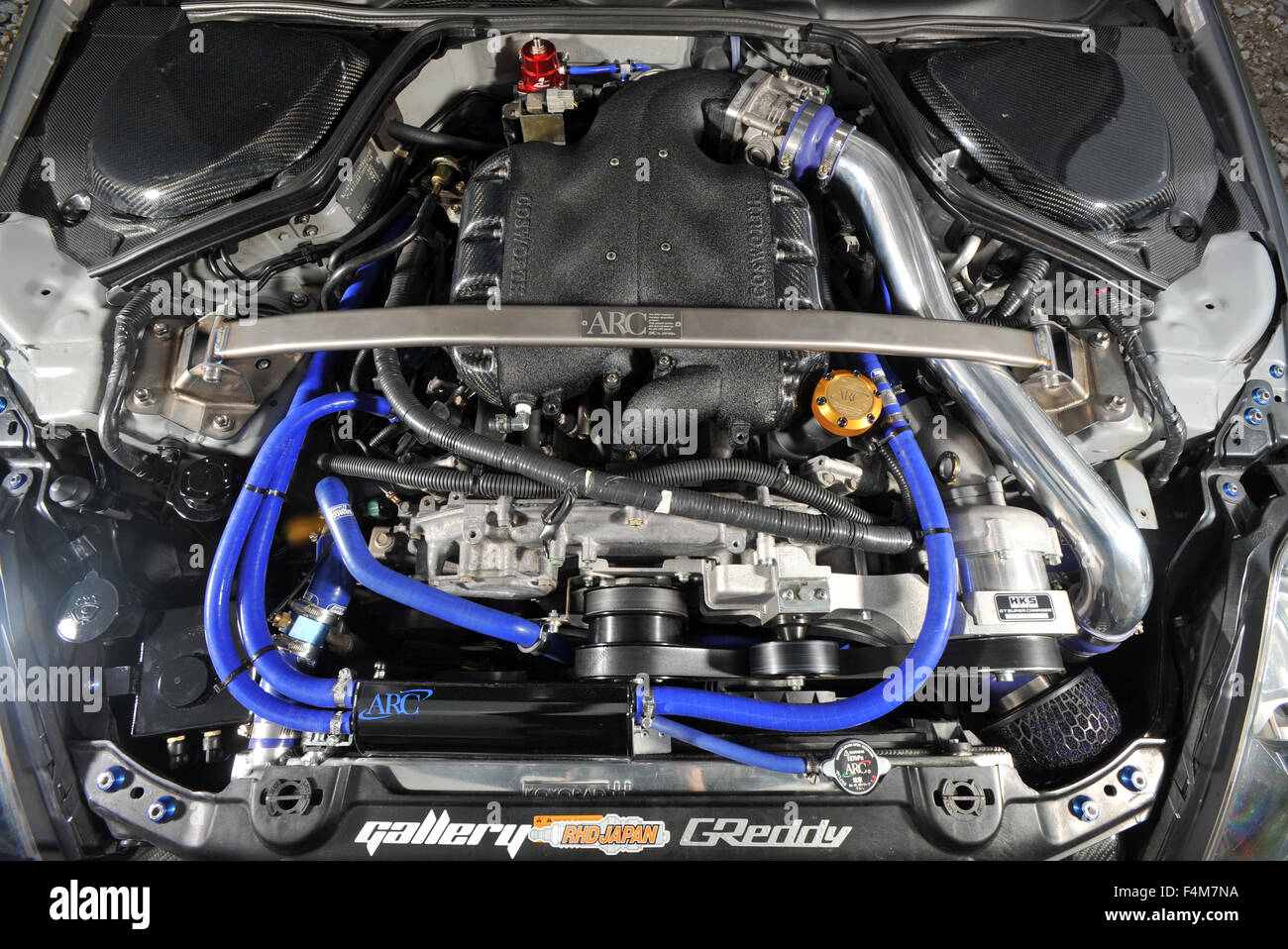 Motorraum Sportwagen, Nissan 350Z (getunten Auto) Stockfoto