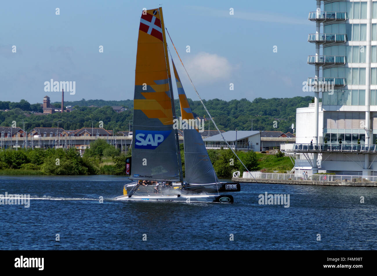 Extreme Sailing Event, Bucht von Cardiff, Cardiff, Wales, UK. Stockfoto