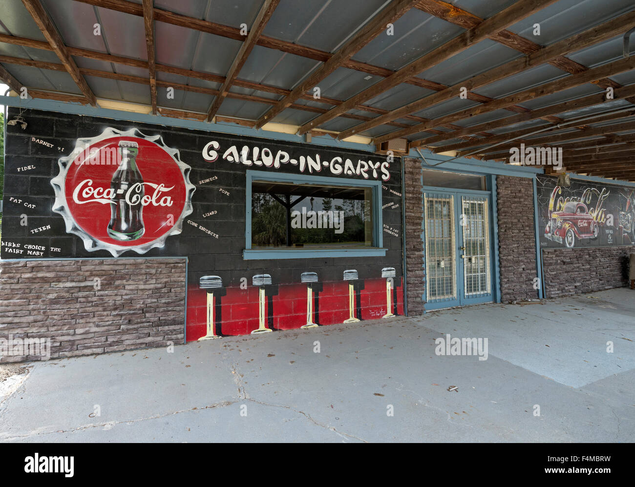 Galopp In Garys ist ein verlassenes am Straßenrand lokal Highway 441 in Nordflorida. Stockfoto