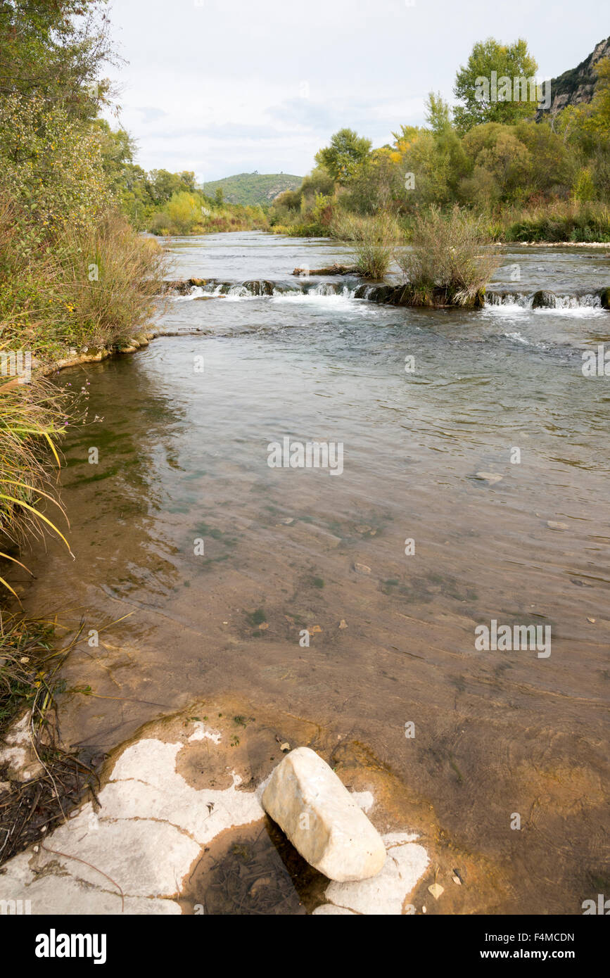 Der Fluss Verdon in Greoux-Les-Bains Provence Frankreich Stockfoto