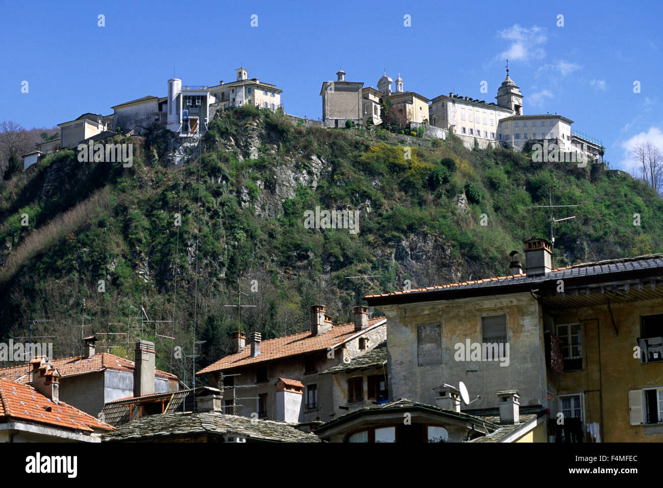 Italien, Piemont, Varallo, Dorf und Sacro Monte Stockfoto