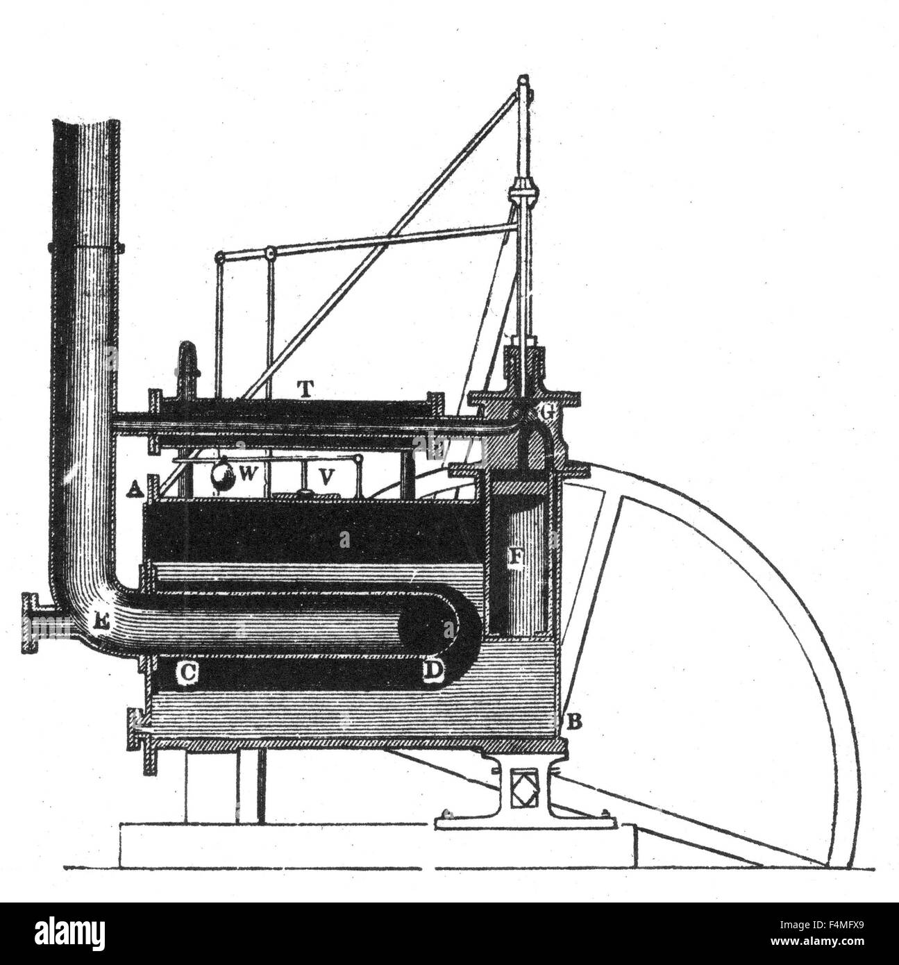 RICHARD TREVITHICK (1771-1833), Ingenieur und Erfinder. Design für seine Dampfmaschine Nr. 14 über 1804 Stockfoto