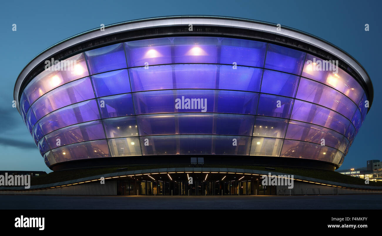 Glasgow SSE Hydro in der Nacht Stockfoto