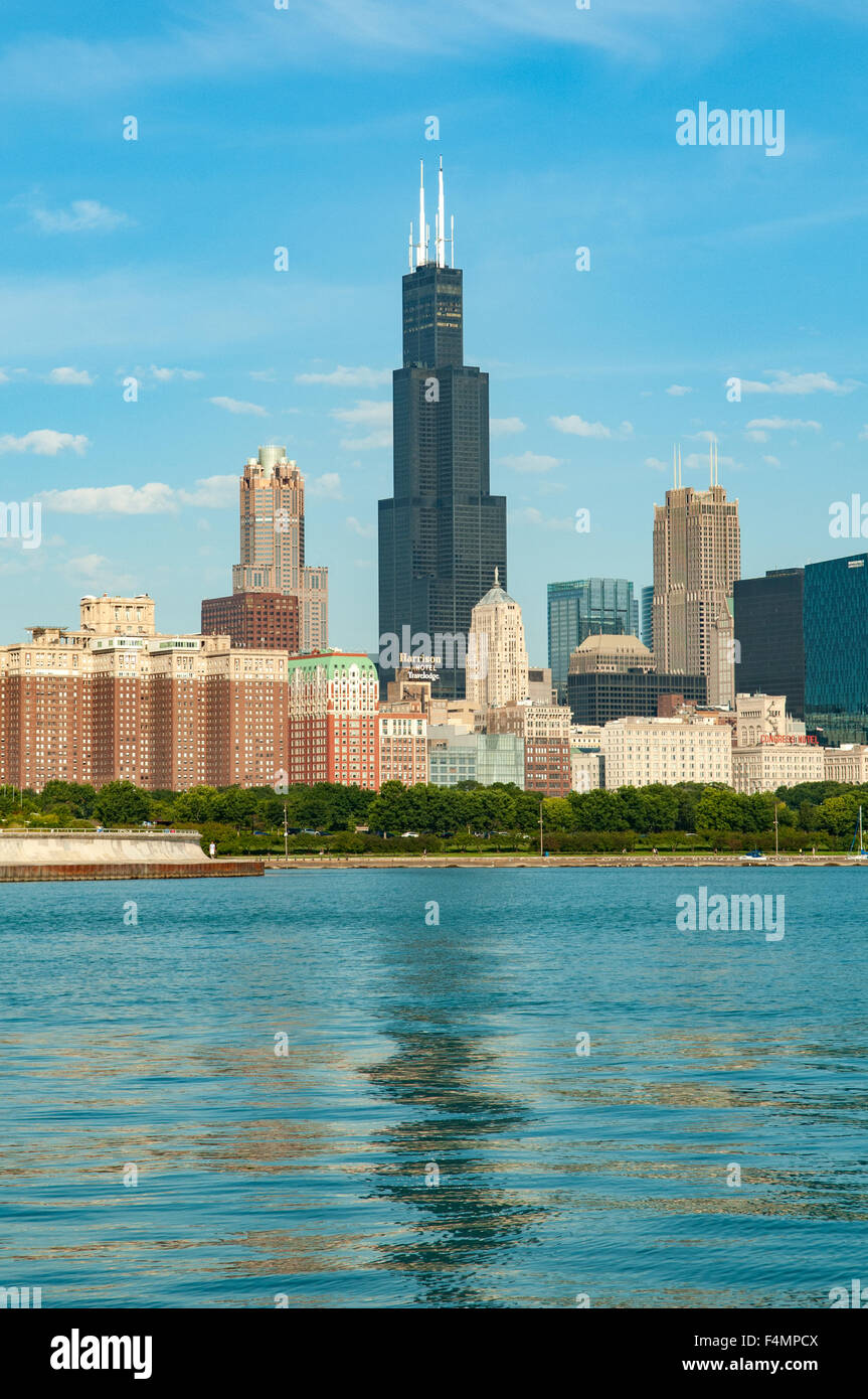 Sears Tower und die Skyline, Chicago, Illinois, USA Stockfoto