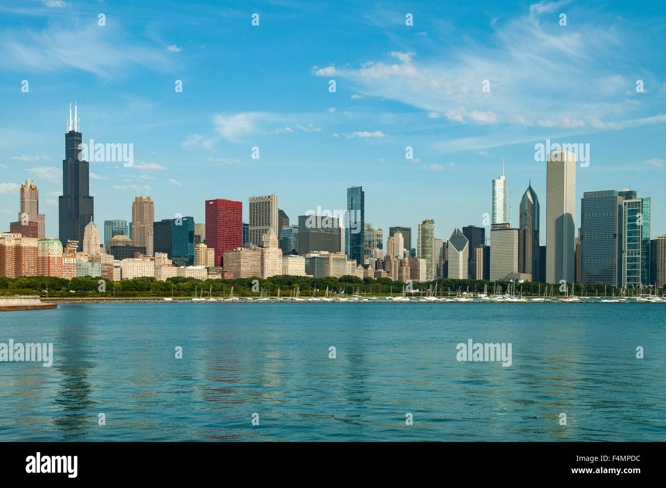 Sears Tower und die Skyline, Chicago, Illinois, USA Stockfoto