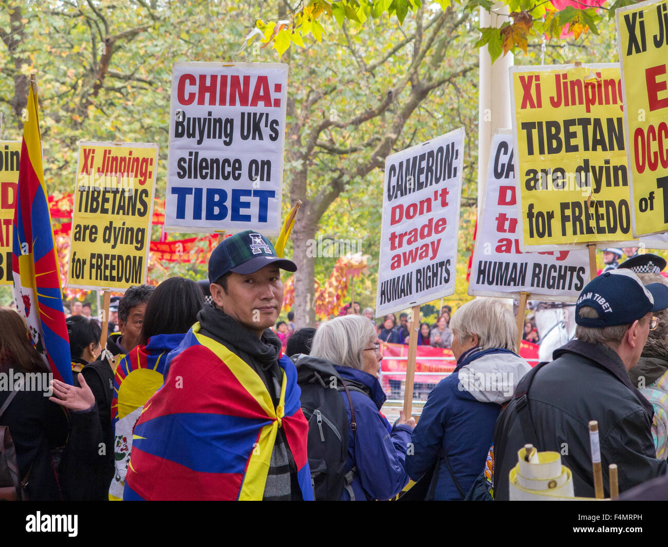 London, UK. 20. Oktober 2015. Präsident Xi Jinping Staatsbesuch in Großbritannien, London, UK Credit: nick Moore/Alamy live-Nachrichten Stockfoto