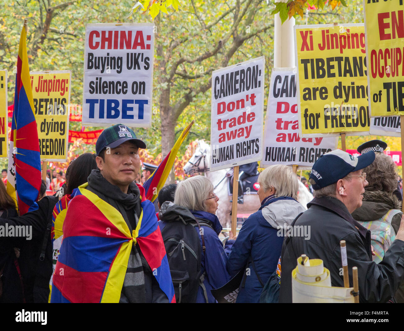 London, UK. 20. Oktober 2015. Präsident Xi Jinping Staatsbesuch in Großbritannien, London, UK Credit: nick Moore/Alamy live-Nachrichten Stockfoto