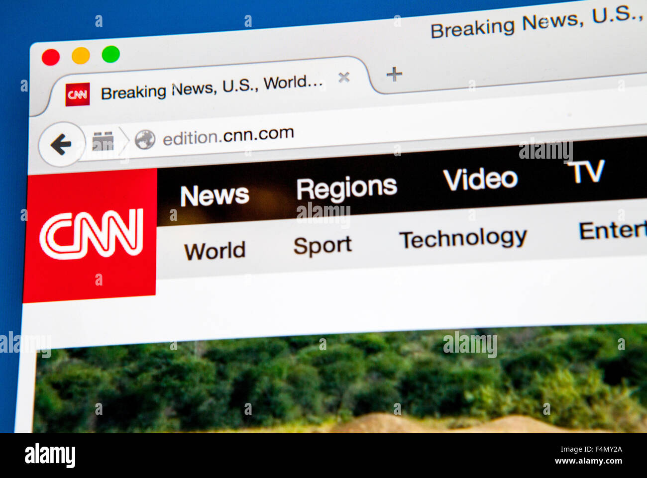 LONDON, UK - 20. Juni 2015: Die Homepage der Website CNN am 20. Juni 2015. Stockfoto