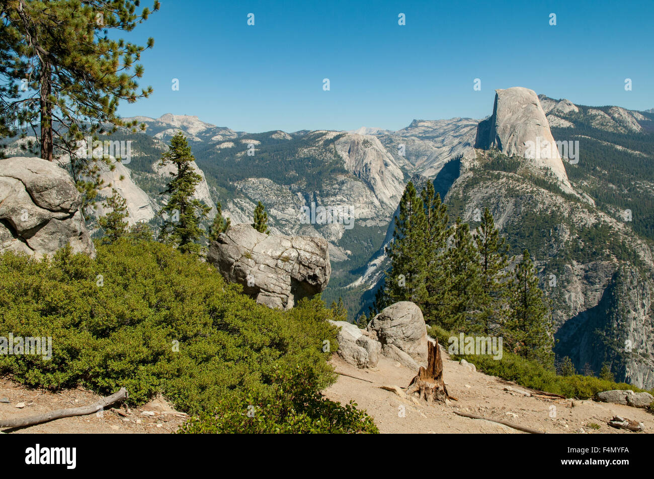 Blick vom Washburn Point, Yosemite NP, Kalifornien, USA Stockfoto