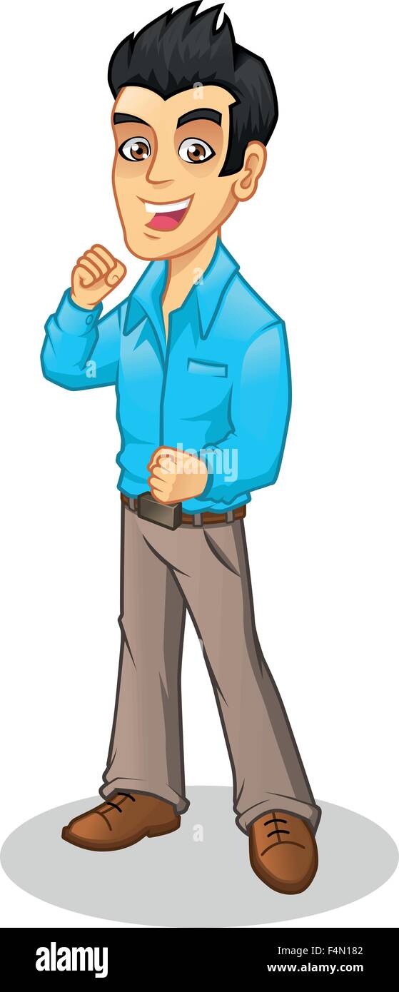 Young-Manager Vector Cartoon Illustrationen Stock Vektor