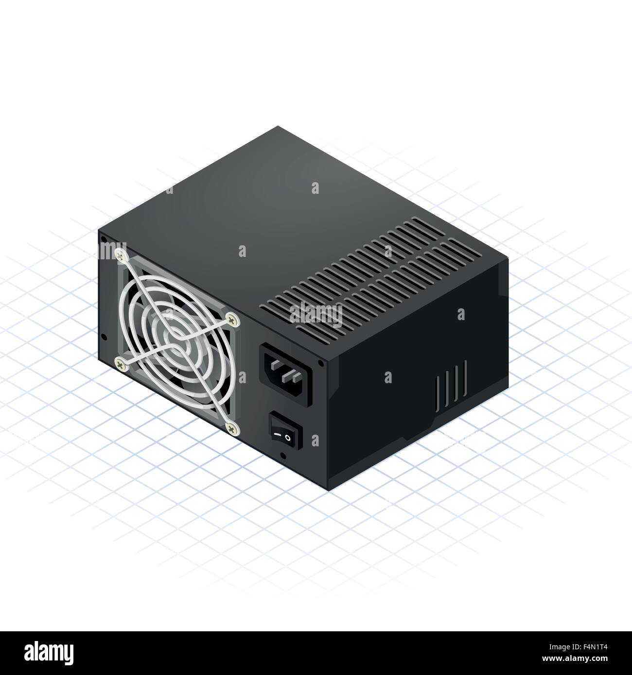 Isometrische Power Supply-Vektor-Illustration Stock Vektor