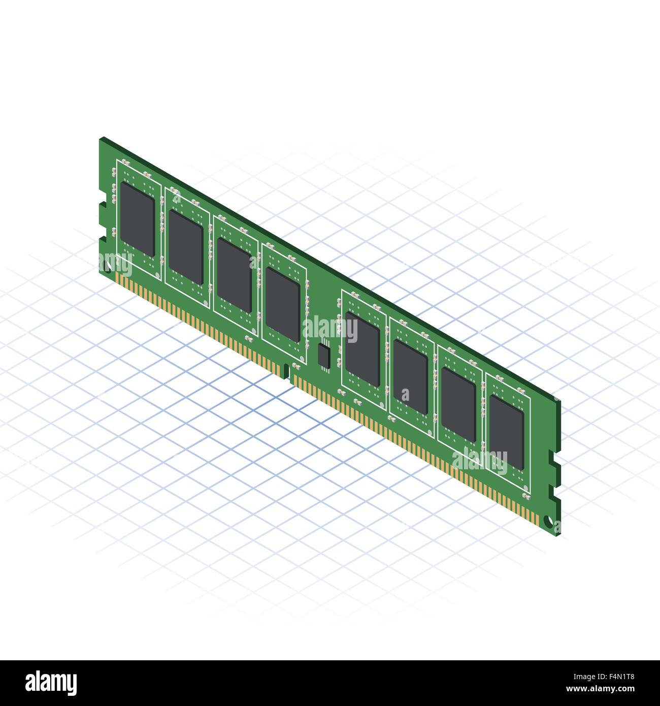 Isometrische Random Access Memory-Vektor-Illustration Stock Vektor