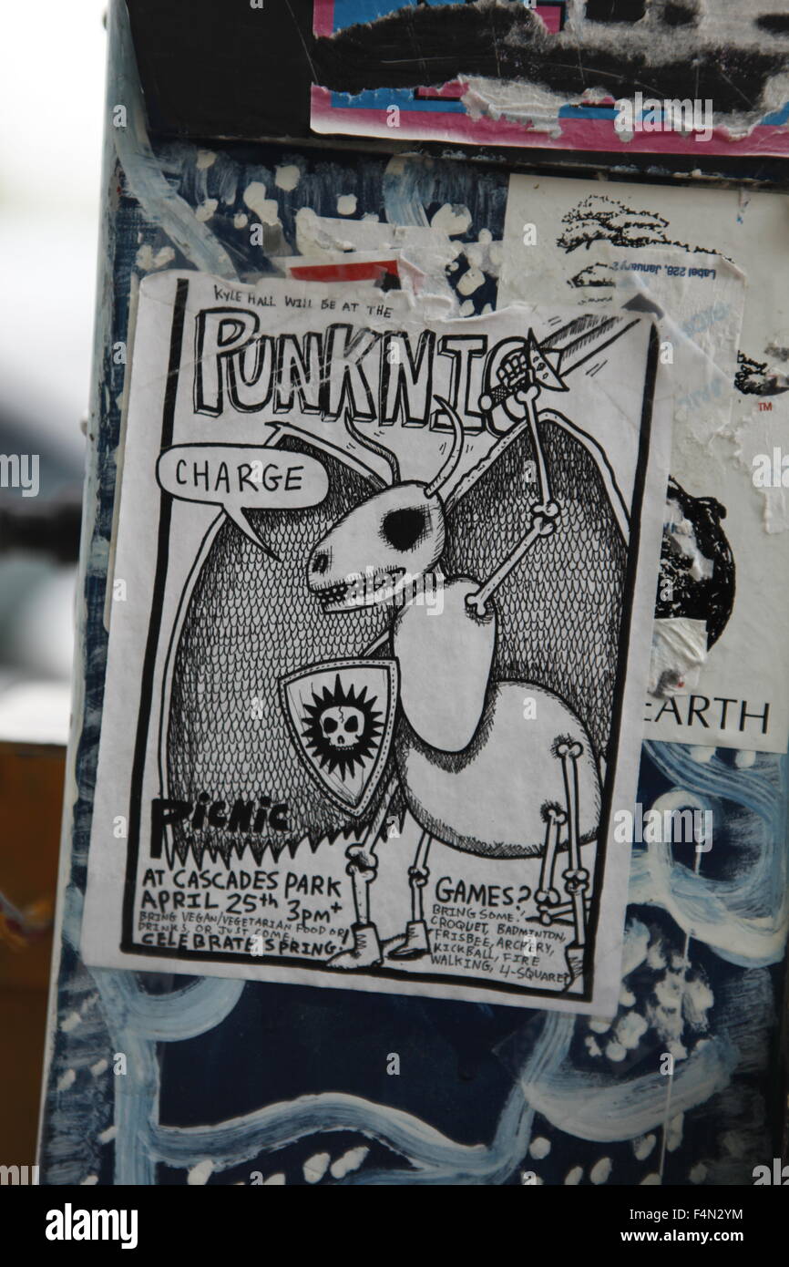 Street-Art in Bloomington, Indiana - Punk-Rock-Kultur Stockfoto