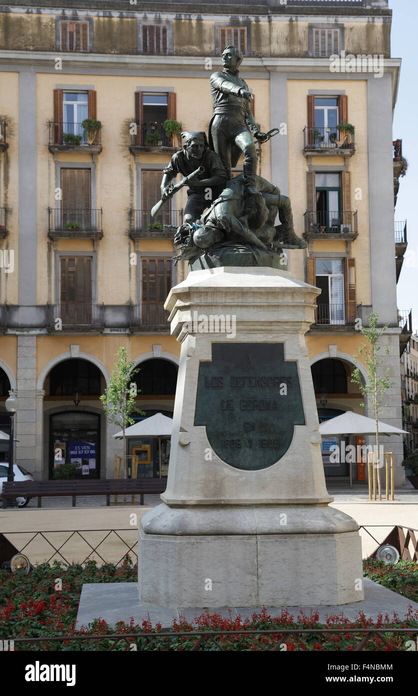 Denkmal für die Verteidiger von Gerona Unabhängigkeitskrieg 1808-1809 Gerona Spanien Stockfoto