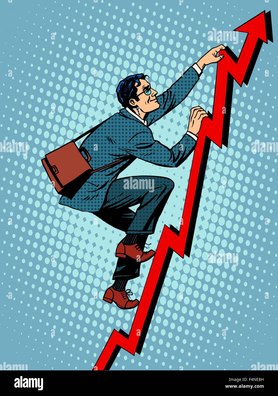 Geschäftsmann Kletterer ist nach dem Zeitplan der Klettern Stock Vektor