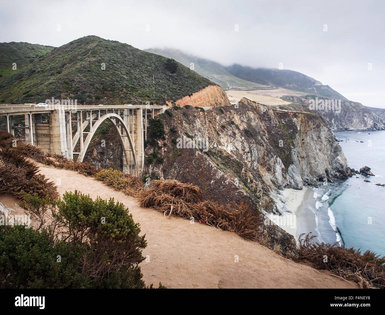 USA, California, Pazifikküste, National Scenic Byway, Big Sur Küste, Bixby Bridge Stockfoto