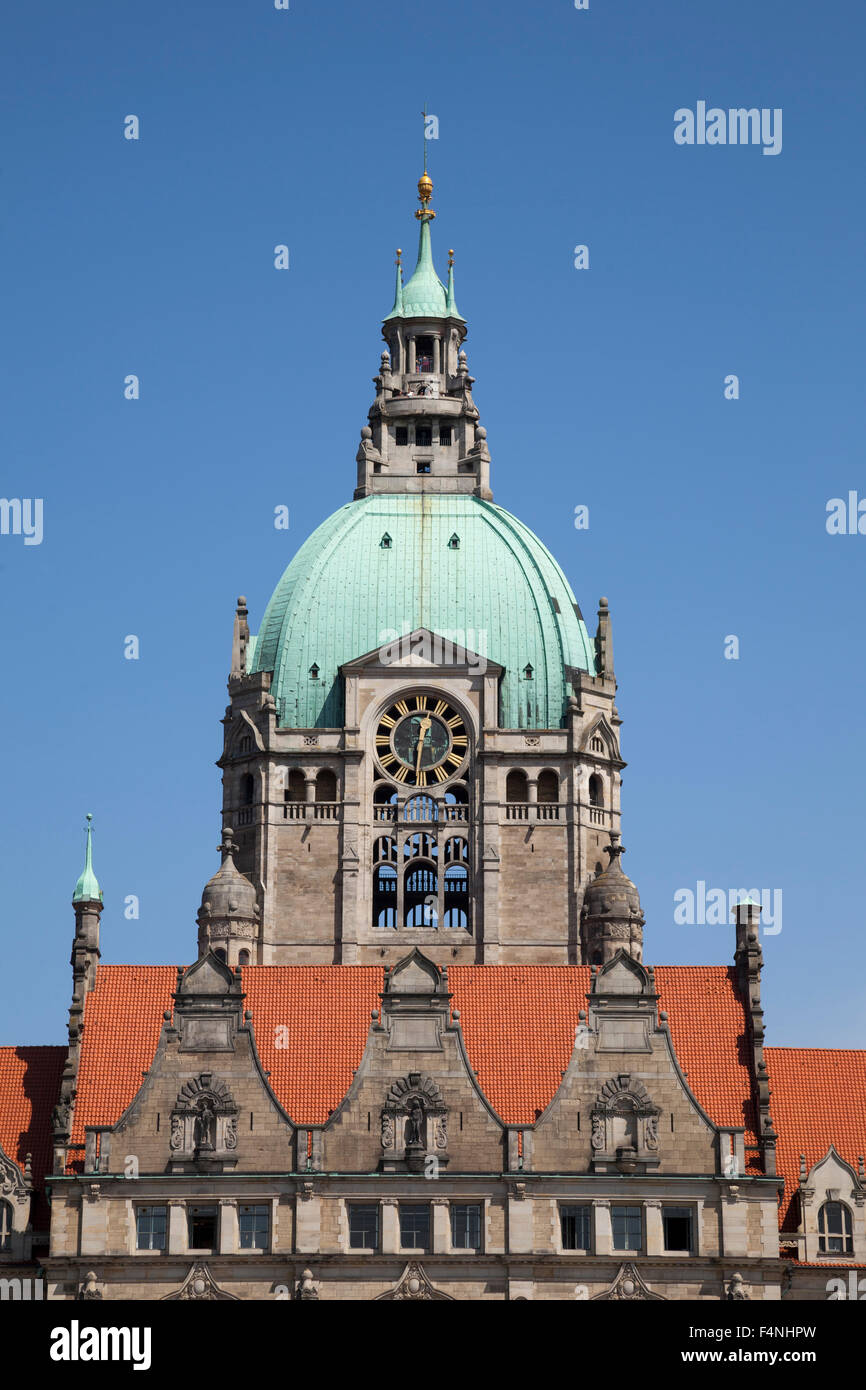 Deutschland, Niedersachsen, Hannover, Kuppel des neuen Rathauses Stockfoto
