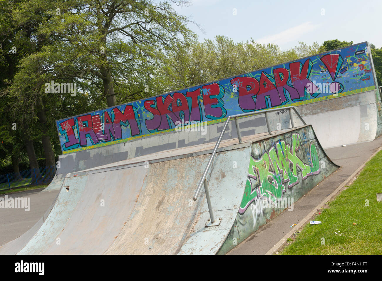 Skatepark Irlam, Irlam, Greater Manchester. Stockfoto