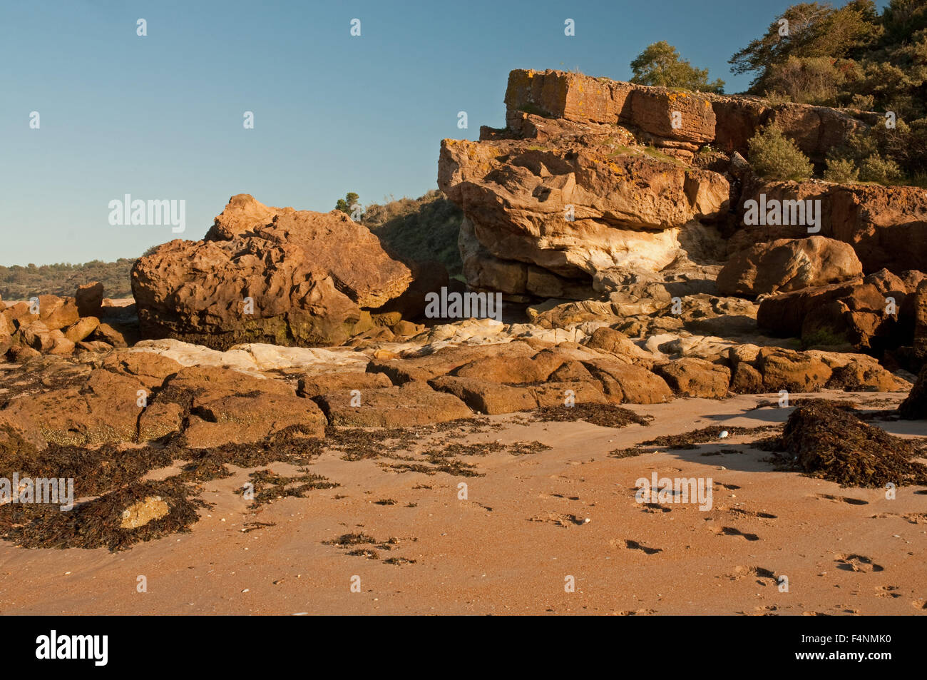 Felsen in Gullane Schach Stockfoto