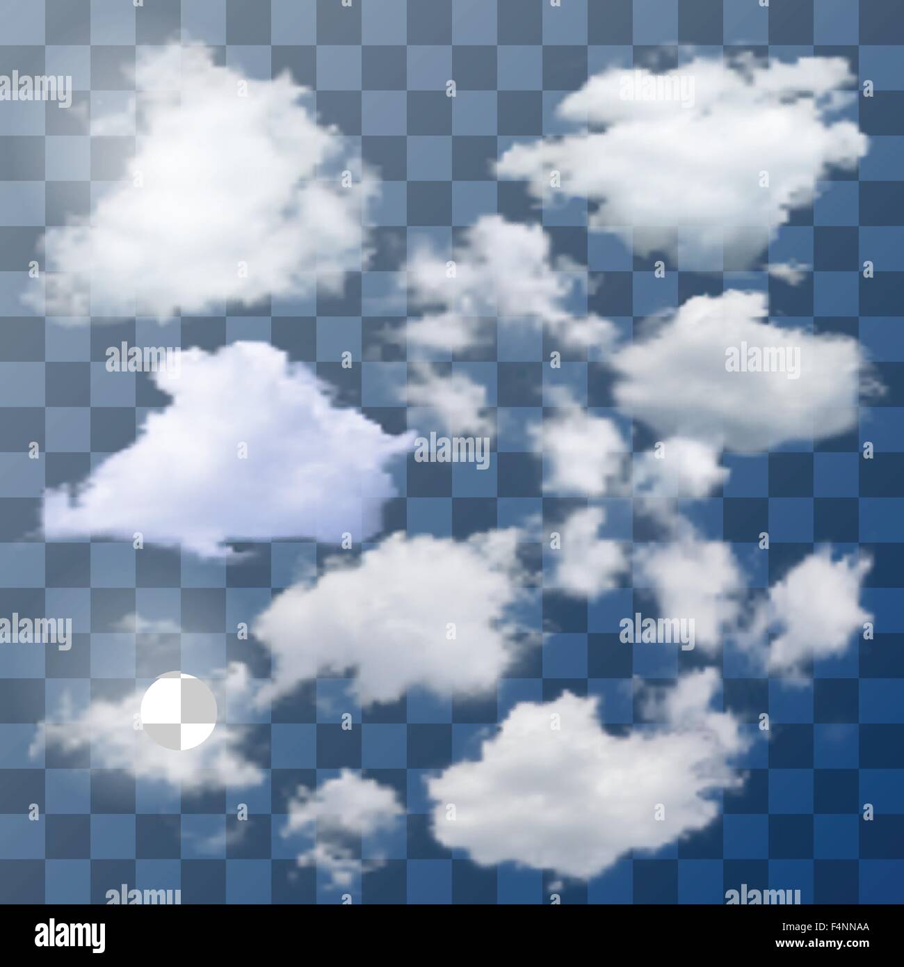 Satz von anderen isoliert Vektor Wolken auf transparenten Hintergrund. Stock Vektor