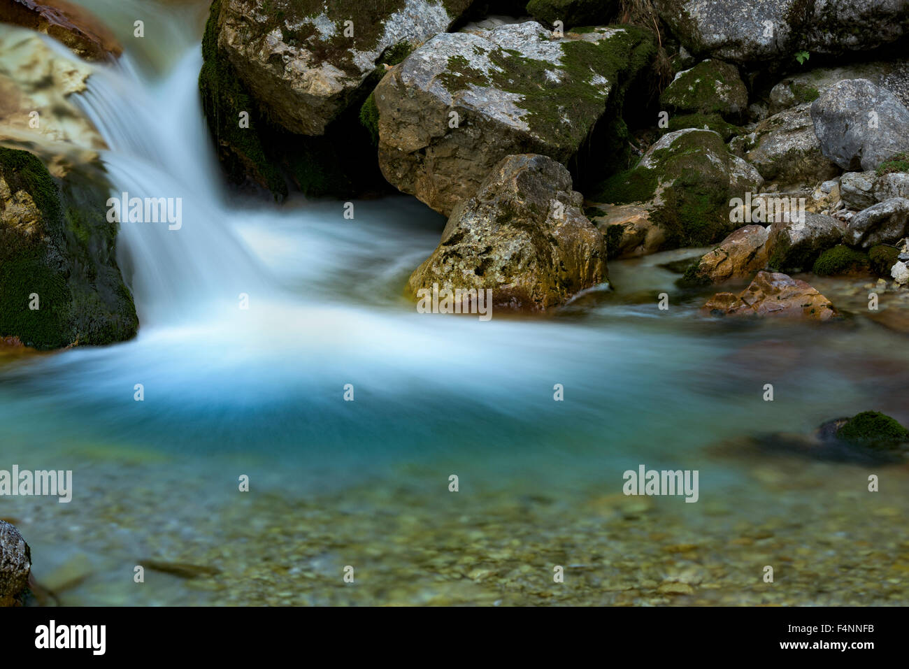 Höllentalklamm, Schlucht mit fließendem Wasser, Felsen, Hammersbach, Garmisch, Upper Bavaria, Bavaria, Germany Stockfoto