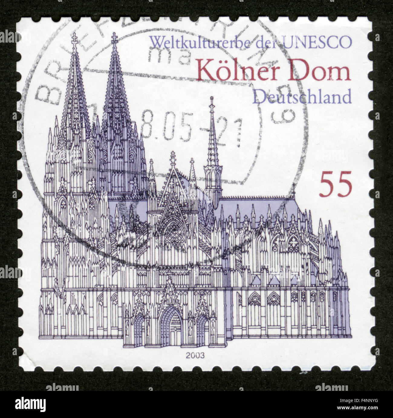 Deutschland Poststempel Stempel Kolner Dom Dom Stockfotografie Alamy