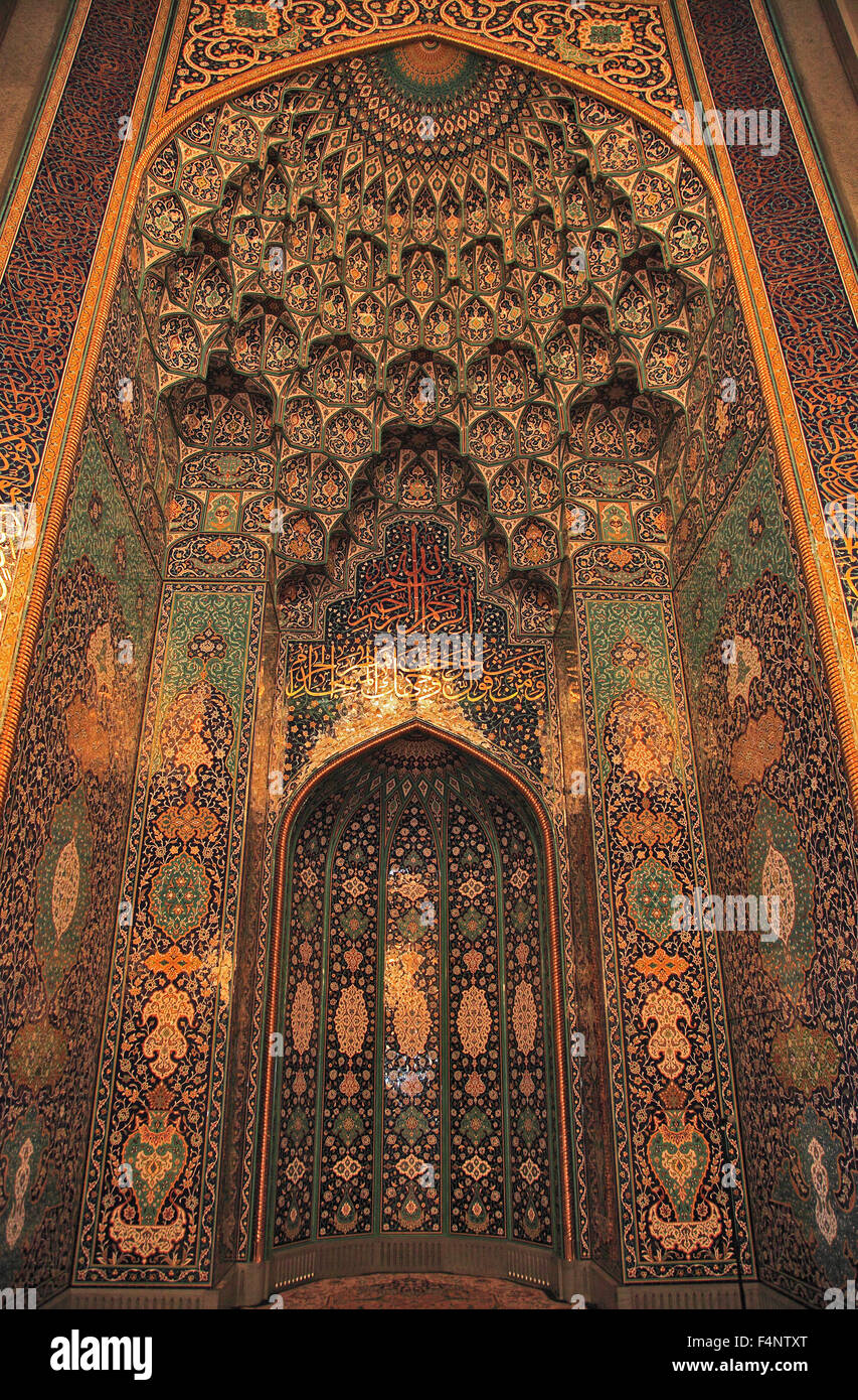 Die große Sultan-Qabus-Moschee in Maskat ist die Hauptmoschee in Oman. Sie gilt als eines der wichtigsten Gebäude des c Stockfoto