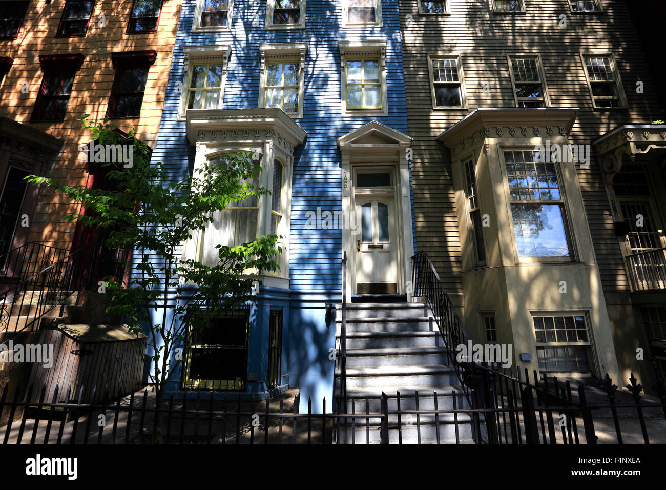 Stadthaus-Wohnungen Lafayette Avenue im Abschnitt Fort Greene von Brooklyn New York City Stockfoto
