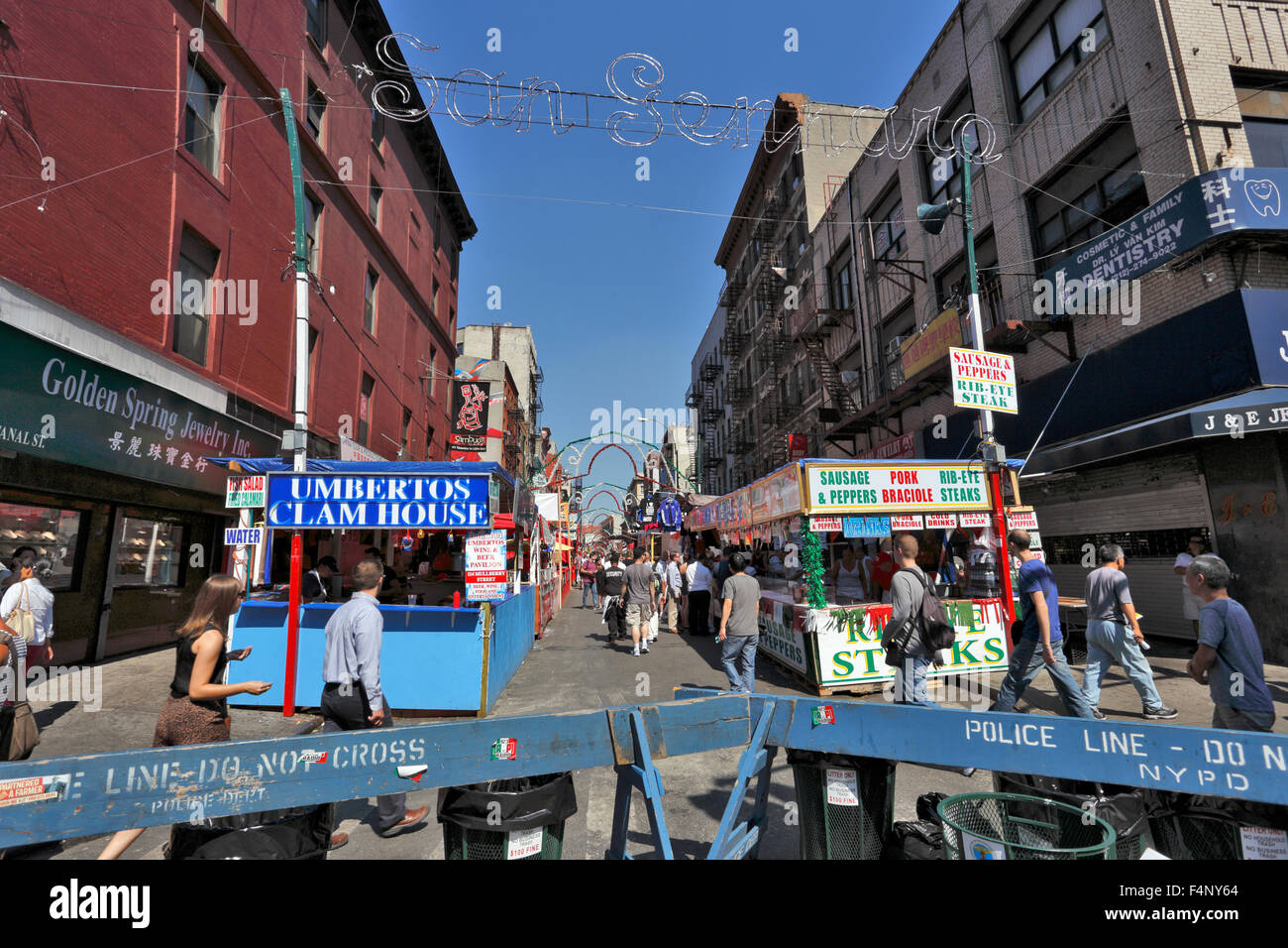 Fest des San Gennaro Mulberry St. wenig Italien Manhattan in New York City Stockfoto