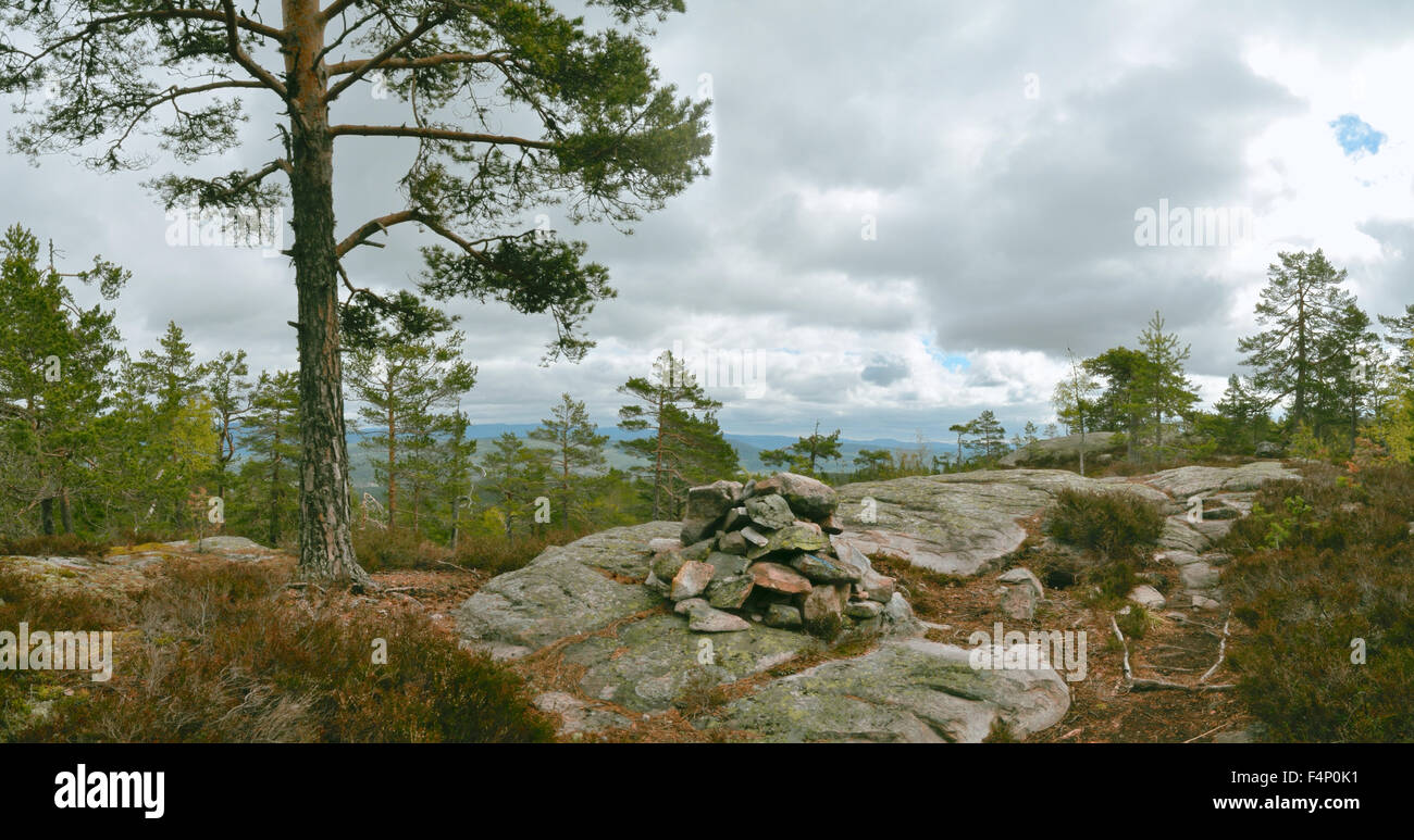 Malerische Panorama der felsigen Landschaft in Gygrestolen, Norwegen Stockfoto