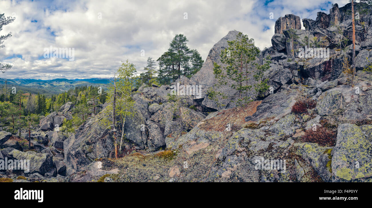 Malerische Panorama der felsigen Landschaft in Gygrestolen, Norwegen Stockfoto