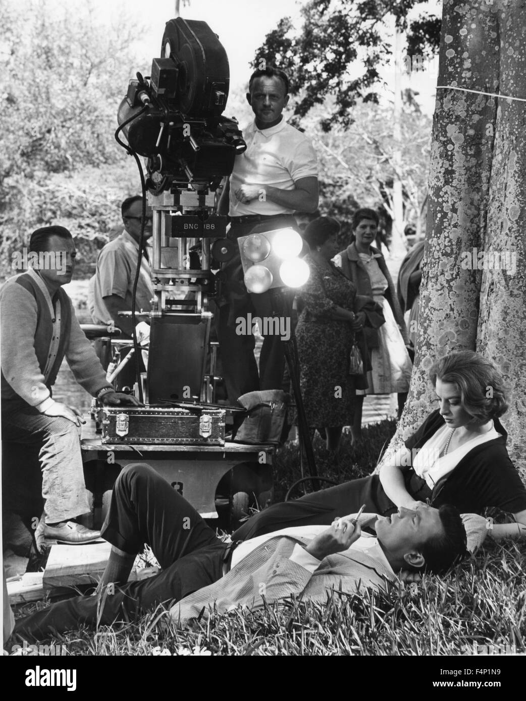 Am Set, Luchino Visconti leitet Renato Salvatori und Annie Girardot