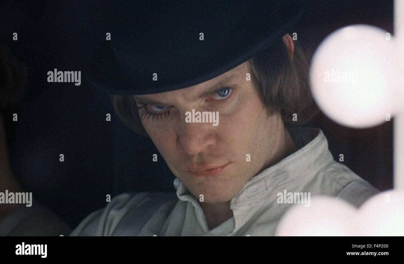 Malcolm McDowell / A Clockwork Orange 1971 unter der Regie von Stanley Kubrick Stockfoto