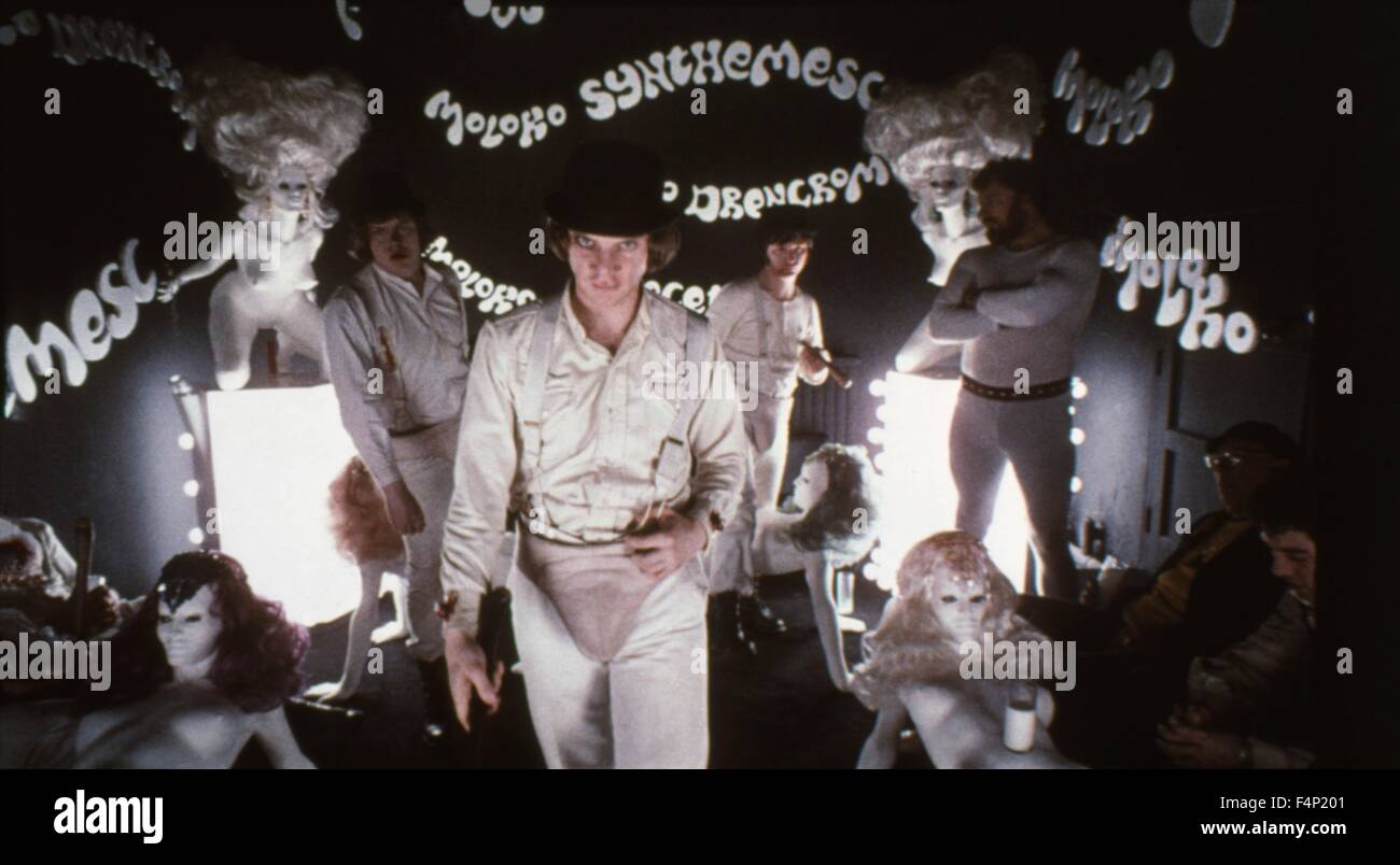 Malcolm McDowell / A Clockwork Orange 1971 unter der Regie von Stanley Kubrick Stockfoto