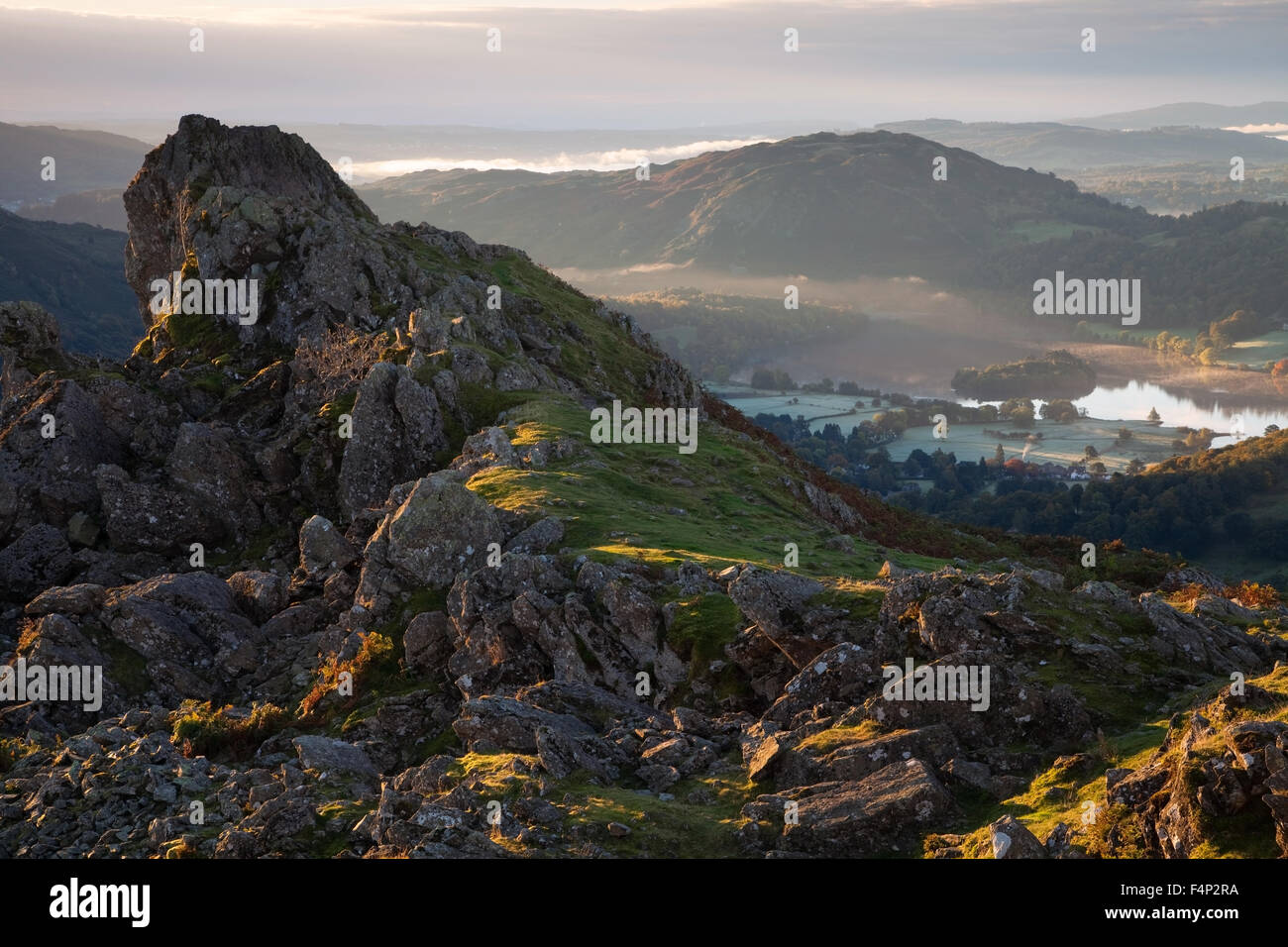 Löwe und das Lamm auf Helm Crag, Cumbria, UK Stockfoto