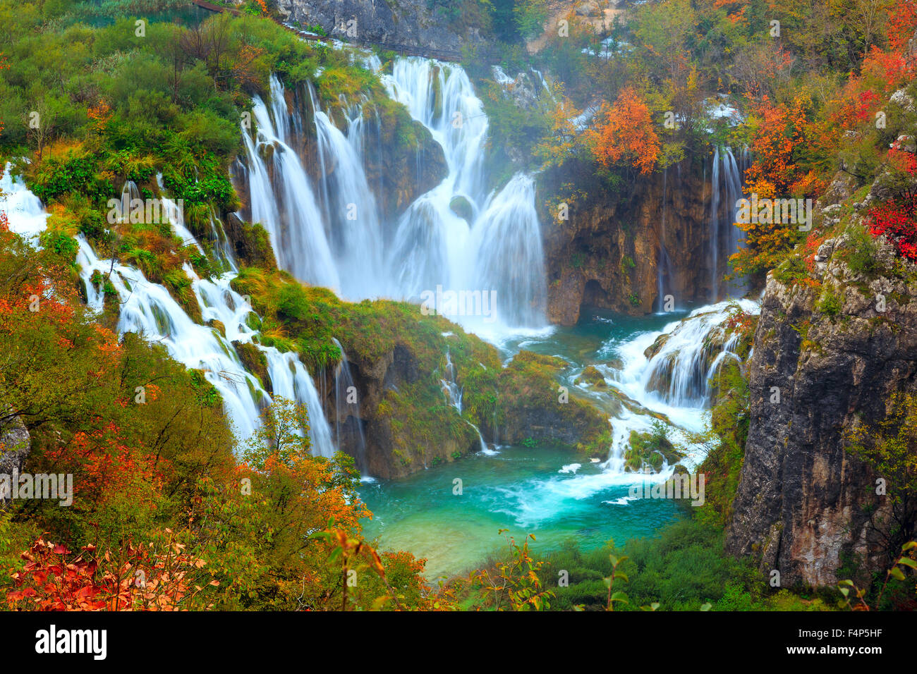 Die Wasserfälle Nationalpark Plitvice in Kroatien Stockfoto