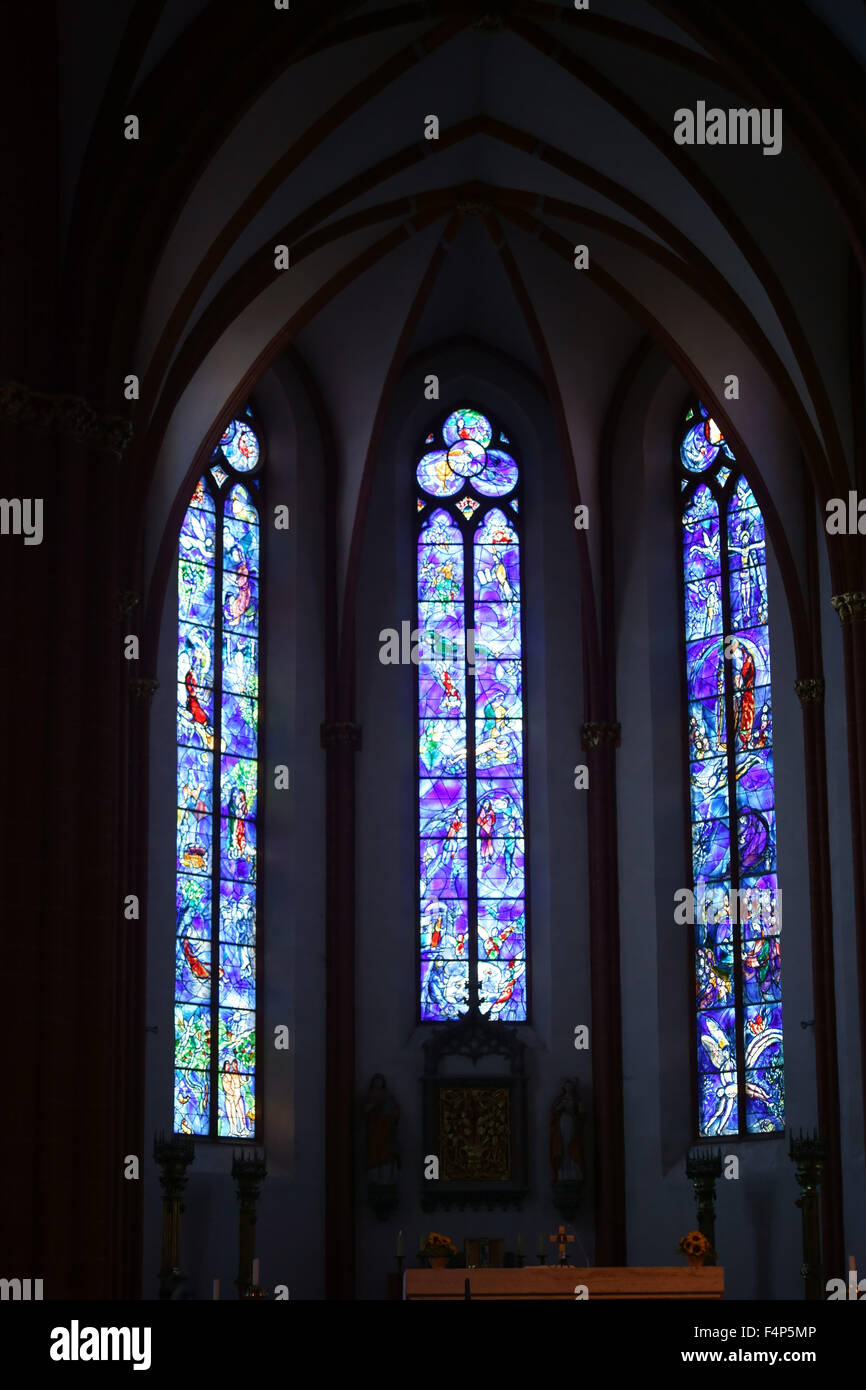 ChagallFenster St. Stephan Mainz Stockfoto, Bild