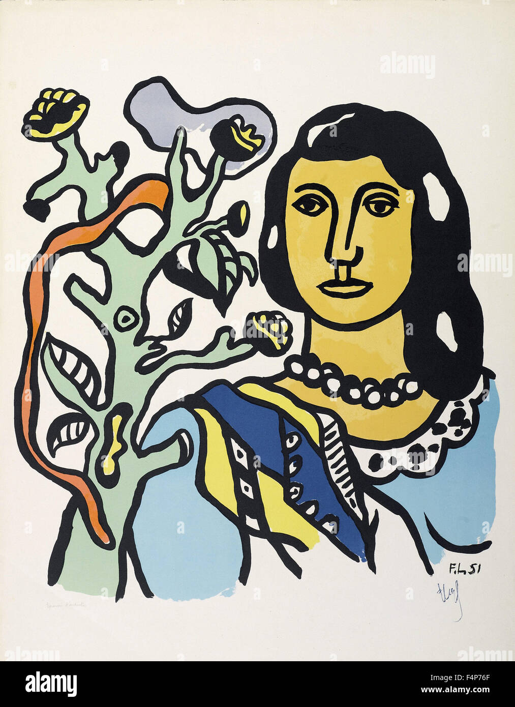 Fernand Léger - La Femme et la Fleur Stockfoto