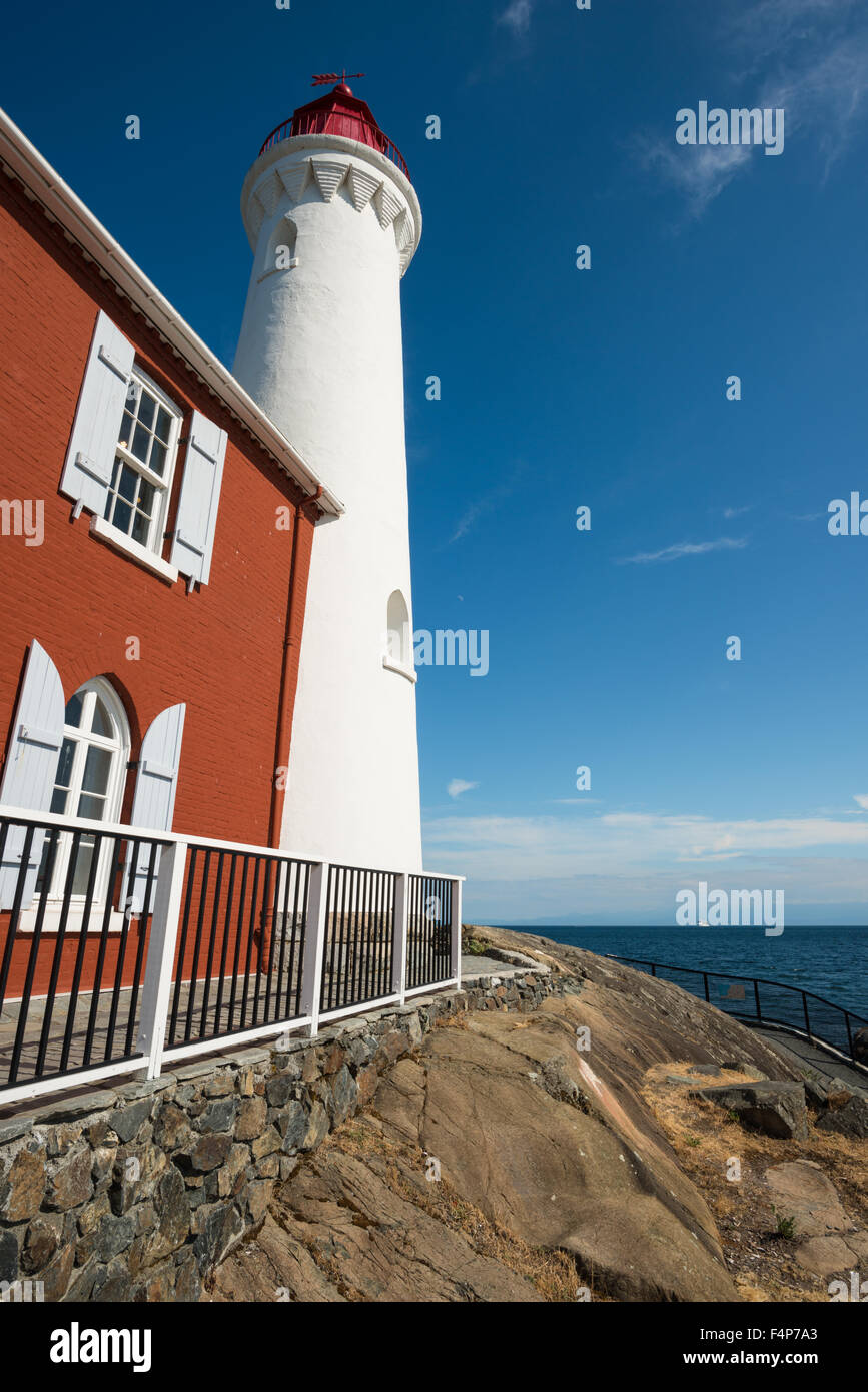 Die Fisgard Leuchtturm befindet sich in der Nähe von Victoria, Britisch-Kolumbien, Kanada Stockfoto