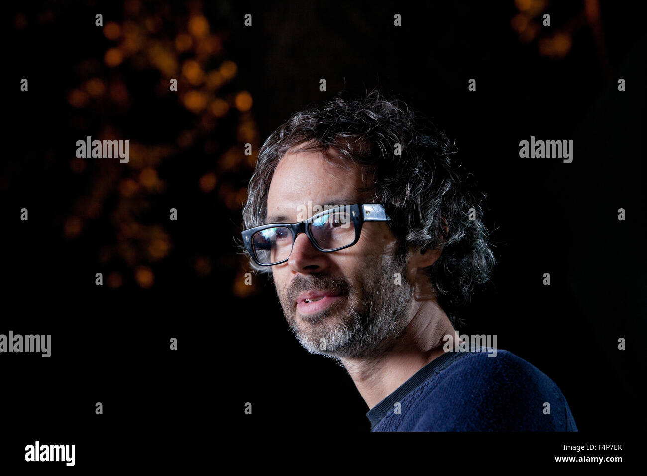 James Rhodes, der britische Konzertpianistin, an das Edinburgh International Book Festival 2015. Edinburgh. 30. August 2015 Stockfoto